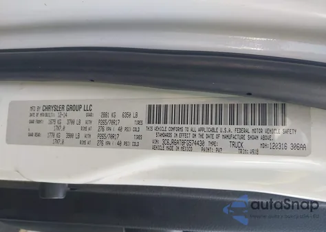 2015 Ram 1500 Tradesman from USA, damaged, VIN 3C6JR6AT8FG574430